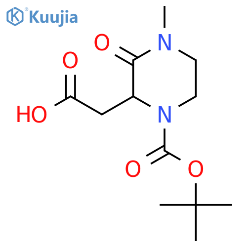 2-{1-(tert-butoxy)carbonyl-4-methyl-3-oxopiperazin-2-yl}acetic acid structure