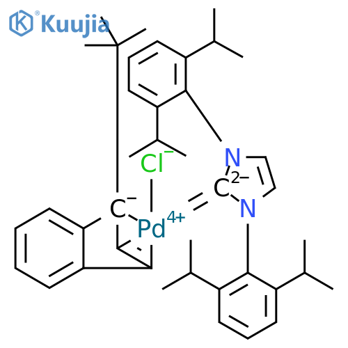 (3-1-t-Butyl-indenyl)[1,3-bis(2,6-diisopropylphenyl)imidazol-2-ylidene]chloropalladium(II) structure