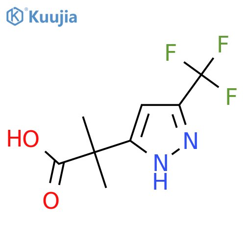 2-methyl-2-3-(trifluoromethyl)-1H-pyrazol-5-ylpropanoic acid structure