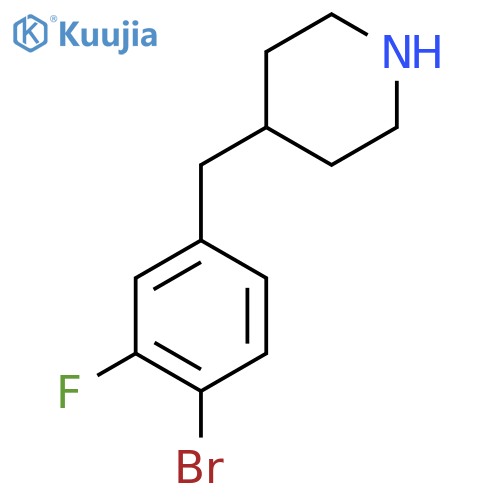 4-(4-bromo-3-fluorophenyl)methylpiperidine structure