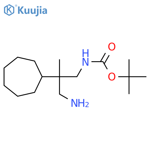 tert-butyl N-(3-amino-2-cycloheptyl-2-methylpropyl)carbamate structure