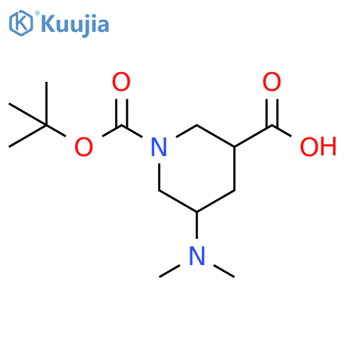 1-(tert-butoxy)carbonyl-5-(dimethylamino)piperidine-3-carboxylic acid structure