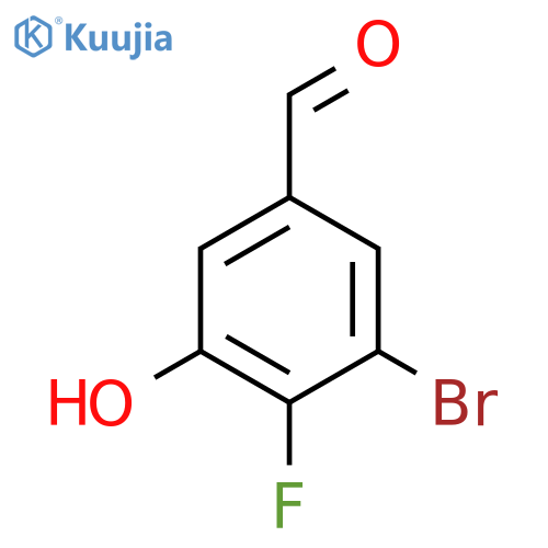 3-Bromo-4-fluoro-5-hydroxybenzaldehyde structure