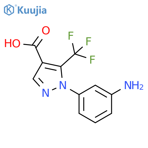 1-(3-aminophenyl)-5-(trifluoromethyl)-1H-pyrazole-4-carboxylic acid structure