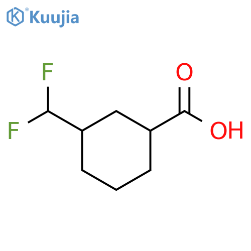 3-(difluoromethyl)cyclohexane-1-carboxylic acid structure