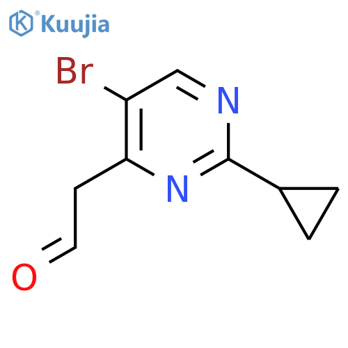 2-(5-bromo-2-cyclopropylpyrimidin-4-yl)acetaldehyde structure