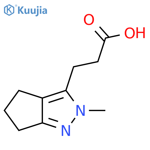 3-{2-methyl-2H,4H,5H,6H-cyclopentacpyrazol-3-yl}propanoic acid structure