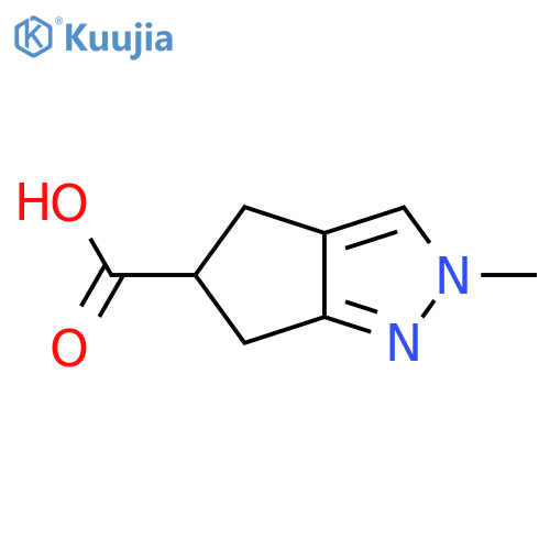 2-methyl-2H,4H,5H,6H-cyclopenta[c]pyrazole-5-carboxylic acid structure