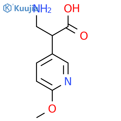 3-amino-2-(6-methoxypyridin-3-yl)propanoic acid structure