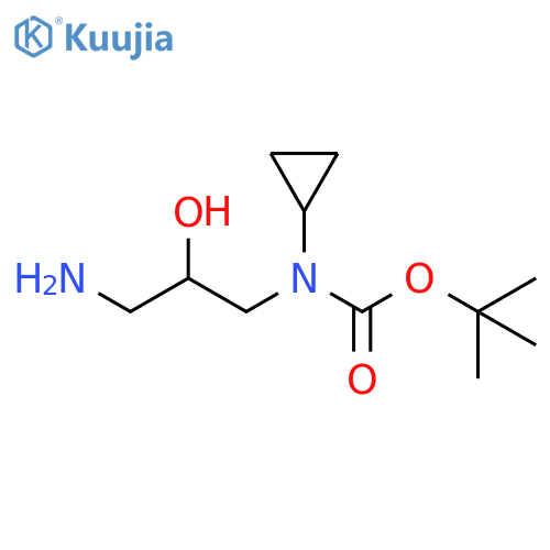 tert-butyl N-(3-amino-2-hydroxypropyl)-N-cyclopropylcarbamate structure
