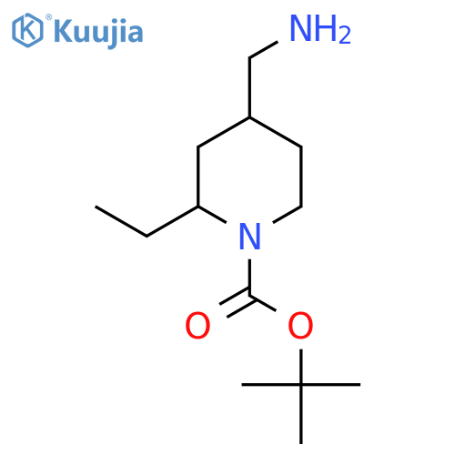 tert-Butyl 4-(aminomethyl)-2-ethylpiperidine-1-carboxylate structure
