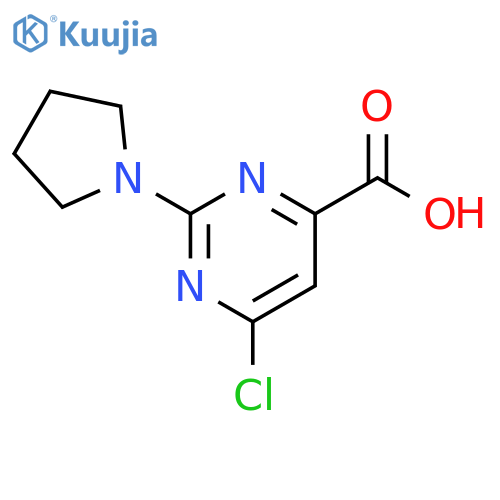 4-Pyrimidinecarboxylic acid, 6-chloro-2-(1-pyrrolidinyl)- structure