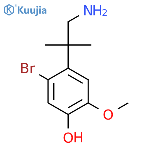 4-(1-amino-2-methylpropan-2-yl)-5-bromo-2-methoxyphenol structure