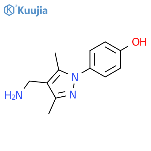 4-4-(aminomethyl)-3,5-dimethyl-1H-pyrazol-1-ylphenol structure