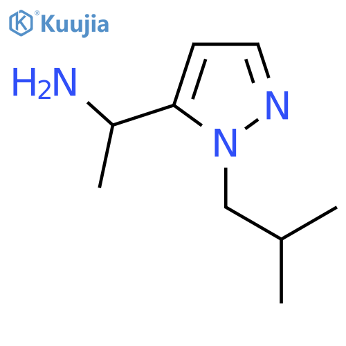 1-1-(2-methylpropyl)-1H-pyrazol-5-ylethan-1-amine structure