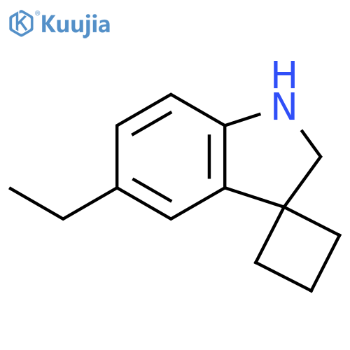 Spiro[cyclobutane-1,3'-[3H]indole], 5'-ethyl-1',2'-dihydro- structure