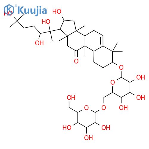 (3b,16a,20R)-3,16,20,22,25-Pentahydroxy-5-cucurbiten-11-one 3-[glucosyl-(1->6)-glucoside] structure