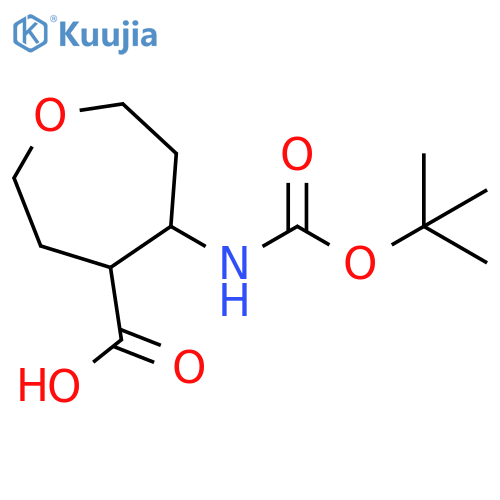 5-{[(Tert-butoxy)carbonyl]amino}oxepane-4-carboxylic acid structure
