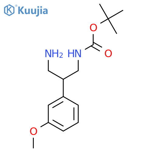 tert-butyl N-[3-amino-2-(3-methoxyphenyl)propyl]carbamate structure