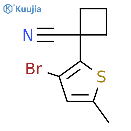 1-(3-bromo-5-methylthiophen-2-yl)cyclobutane-1-carbonitrile structure