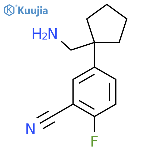 5-1-(aminomethyl)cyclopentyl-2-fluorobenzonitrile structure