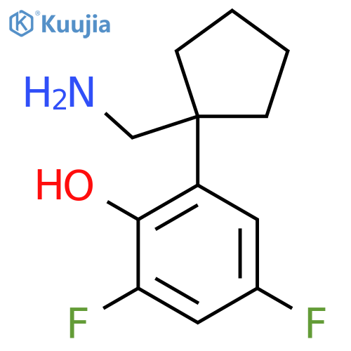 2-1-(aminomethyl)cyclopentyl-4,6-difluorophenol structure