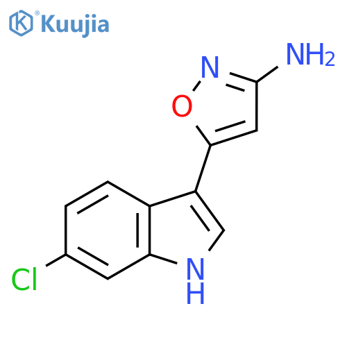 5-(6-chloro-1H-indol-3-yl)-1,2-oxazol-3-amine structure