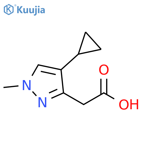 2-(4-Cyclopropyl-1-methyl-1H-pyrazol-3-yl)acetic acid structure