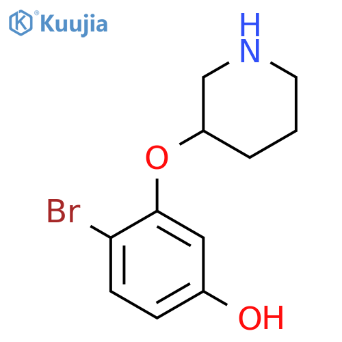 4-bromo-3-(piperidin-3-yloxy)phenol structure