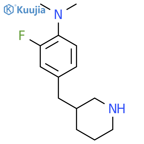 2-fluoro-N,N-dimethyl-4-(piperidin-3-yl)methylaniline structure