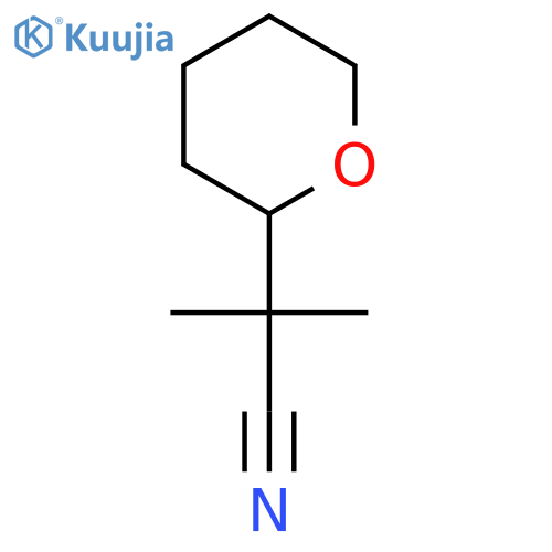 2-methyl-2-(oxan-2-yl)propanenitrile structure