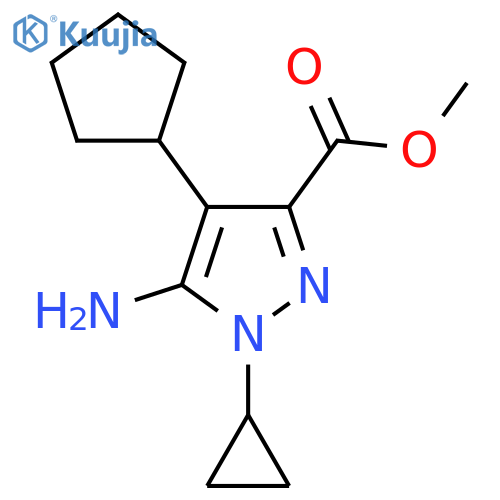methyl 5-amino-4-cyclopentyl-1-cyclopropyl-1H-pyrazole-3-carboxylate structure