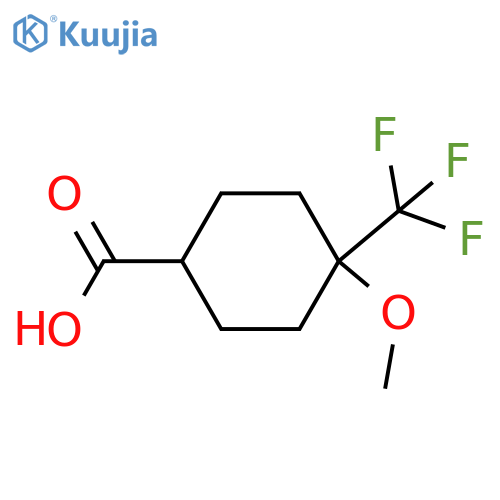 4-methoxy-4-(trifluoromethyl)cyclohexane-1-carboxylic acid structure