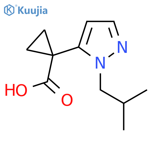 1-1-(2-methylpropyl)-1H-pyrazol-5-ylcyclopropane-1-carboxylic acid structure