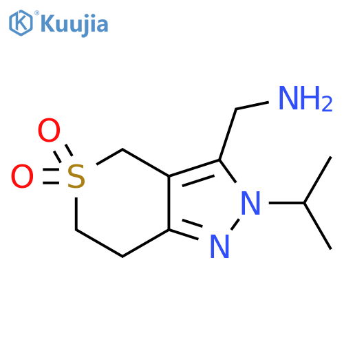 3-(Aminomethyl)-2-isopropyl-2,4,6,7-tetrahydrothiopyrano[4,3-c]pyrazole 5,5-dioxide structure