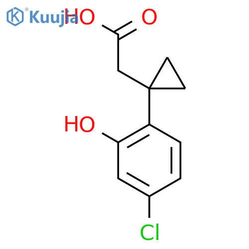 2-1-(4-chloro-2-hydroxyphenyl)cyclopropylacetic acid structure