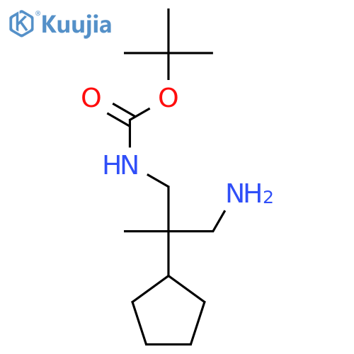 tert-butyl N-(3-amino-2-cyclopentyl-2-methylpropyl)carbamate structure