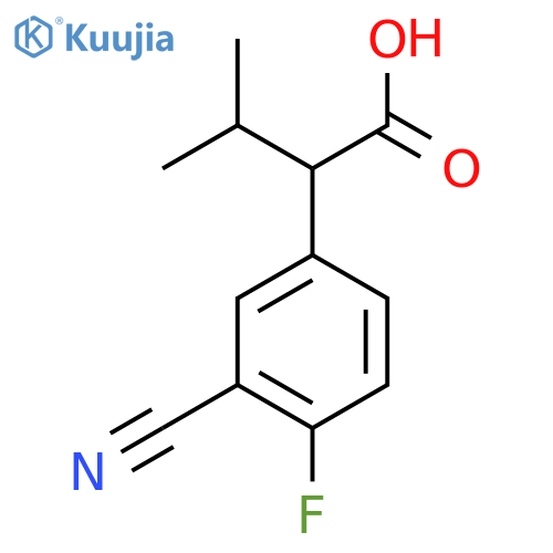 2-(3-cyano-4-fluorophenyl)-3-methylbutanoic acid structure