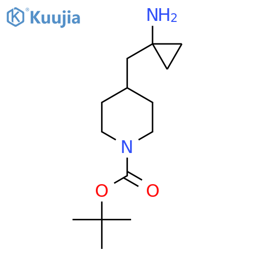 tert-butyl 4-(1-aminocyclopropyl)methylpiperidine-1-carboxylate structure