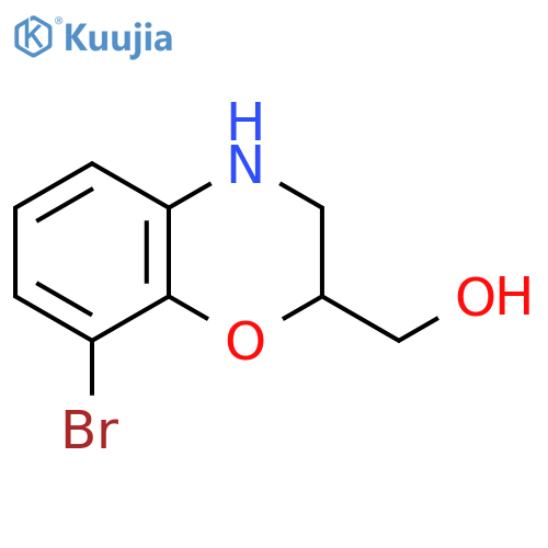 (8-bromo-3,4-dihydro-2H-1,4-benzoxazin-2-yl)methanol structure