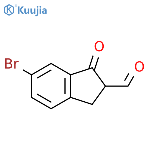 6-bromo-1-oxo-2,3-dihydro-1H-indene-2-carbaldehyde structure