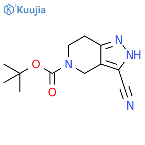 tert-Butyl 3-Cyano-1H,4H,5H,6H,7H-pyrazolo4,3-cpyridine-5-carboxylate structure