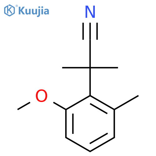 2-(2-methoxy-6-methylphenyl)-2-methylpropanenitrile structure
