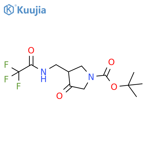 TERT-BUTYL 3-OXO-4-((2,2,2-TRIFLUOROACETAMIDO)METHYL)PYRROLIDINE-1-CARBOXYLATE structure