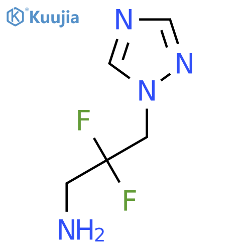 2,2-Difluoro-3-(1H-1,2,4-triazol-1-yl)propan-1-amine structure
