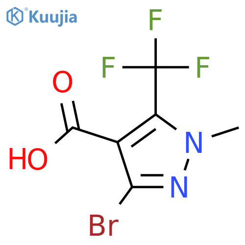 3-Bromo-1-methyl-5-(trifluoromethyl)pyrazole-4-carboxylic acid structure