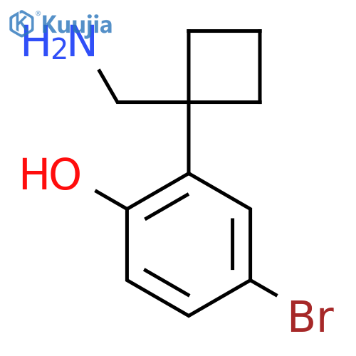 2-1-(aminomethyl)cyclobutyl-4-bromophenol structure