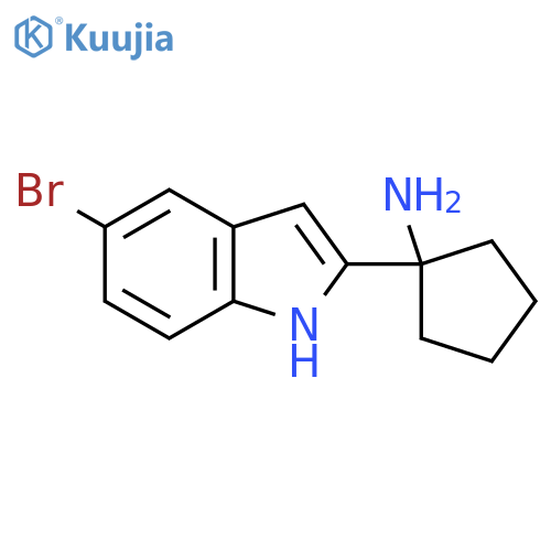 1-(5-bromo-1H-indol-2-yl)cyclopentan-1-amine structure