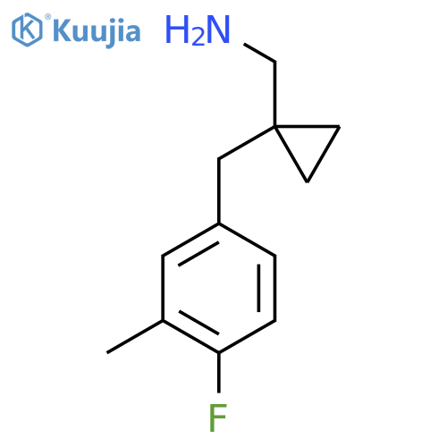 {1-(4-fluoro-3-methylphenyl)methylcyclopropyl}methanamine structure
