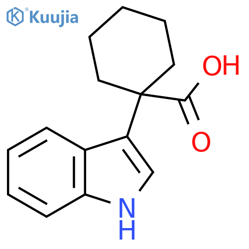 1-(1H-indol-3-yl)cyclohexane-1-carboxylic acid structure